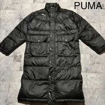 푸마 다운 자켓 롱 벤치 코트 집업 스포츠 자수 로고
