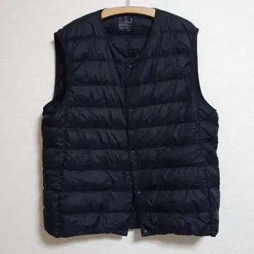 무인양품 블랙 경량 포켓 다운 베스트 XXL