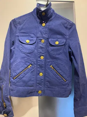 네이비 코튼 숏 자켓