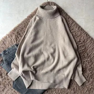 Spick&Span 캐시미어 울 터틀넥 오버 니트 프리