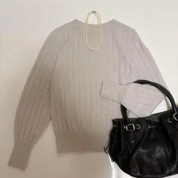 언타이틀 루즈핏 워셔블 파인 울 캐시미어 리브 니트 XS