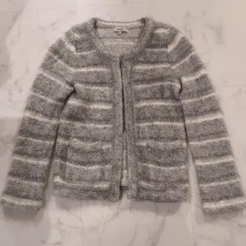 새상품급 보르지 투모로우랜드 모헤어 혼방 노카라 니트 가디건