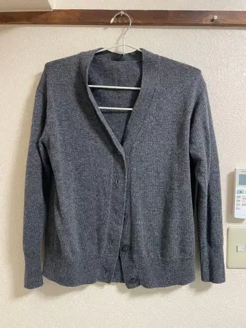 울 100% 그레이 가디건 L 사이즈