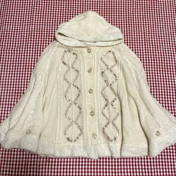 axes femm 액시즈 후드 부착 아이보리 판초 두꺼운 원단