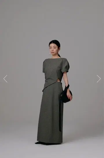 louren 웨이스트 드레이프 원피스