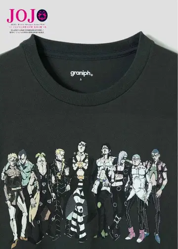 죠죠의 기묘한 모험 암살팀 T셔츠 graniph S