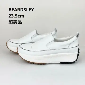 컨디션 최상! 비어즐리 가죽 슬립온 통굽 스니커즈 23.5 화이트