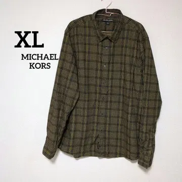 마이클코어스 새상품급 긴팔 셔츠 체크 블랙 브라운 빅 사이즈