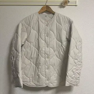 여성 포근한 솜 퀼팅 자켓 S 사이즈 아이보리