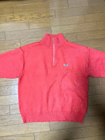 오렌지 하프 지퍼 니트