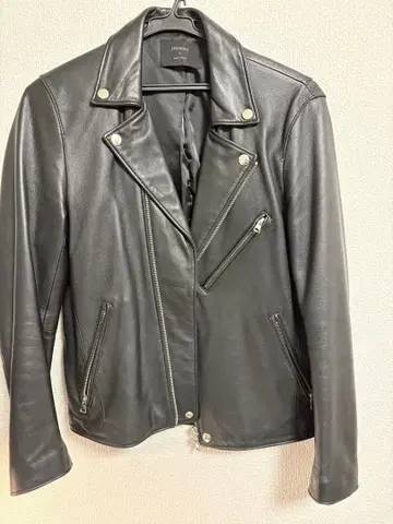 STUDIOUS 블랙 더블 라이더 자켓