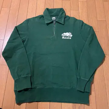 ROOTS 루츠 캐나다 플로키 프린트 하프 지퍼 트레이닝복