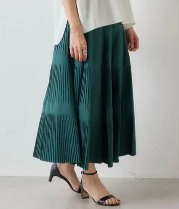 비어즐리 플리츠 캉캉 스커트 그린
