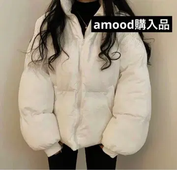 다운 자켓 화이트 amood