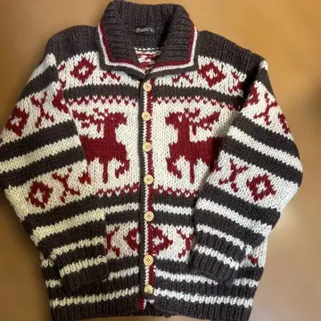 코위찬 가디건 루돌프 무늬 노르딕 M