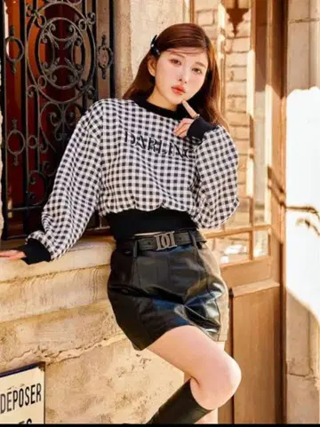 다리치 깅엄 체크 숏 풀오버