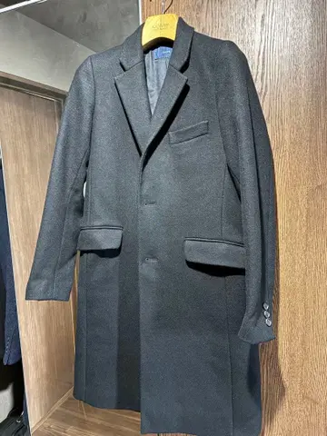 SHIPS 헤링본 블랙 체스터 코트