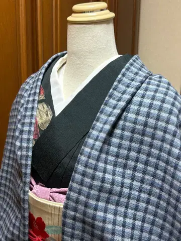 모몽가 코트 ~ 울 블랙 그레이 체크