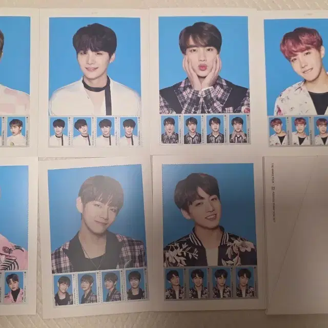방탄 bts 윙즈투어 포스트카드 스탬프 씰 우표 세트