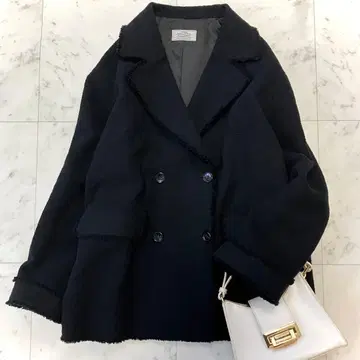 새상품급 슬로브 이에나 트위드 테일러드 자켓 블랙 루즈핏