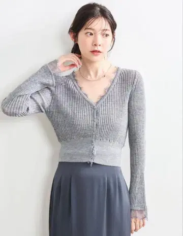 COCODEAL 코코딜 시어 리브 레이스 가디건