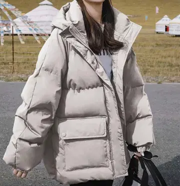 L 사이즈 라이트 그레이 다운 자켓