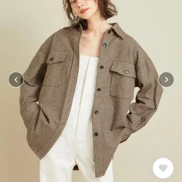 BEAUTY & YOUTH 하운드투스 체크 패턴 셔츠 자켓