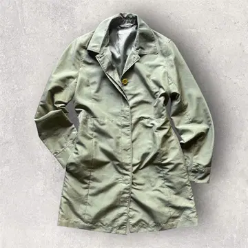 라이트 카키 롱 트렌치코트 그린 고급 캐주얼 성인 내추럴