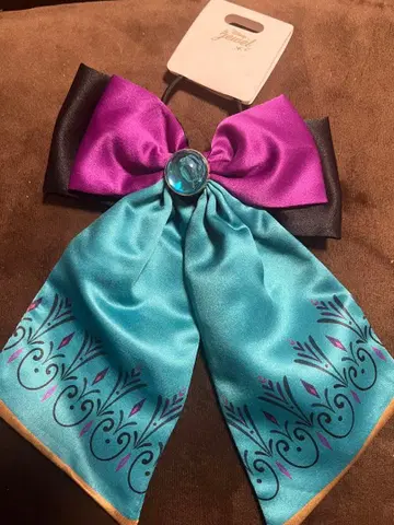 디즈니 스토어 엘사 대관식 머리끈 리본 안나 분장 바운드