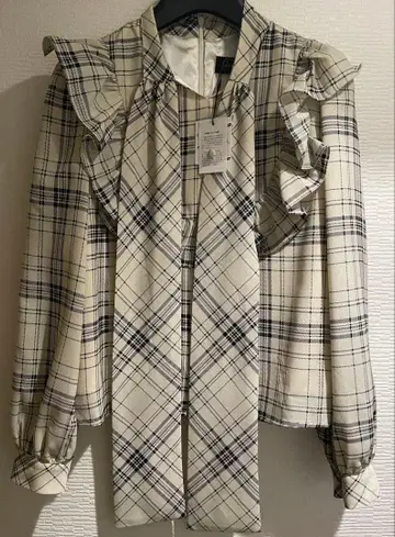 evelyn 패턴 체크 블라우스