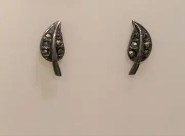 마카사이트 리프 디자인 귀걸이 SILVER (양쪽 귀용)