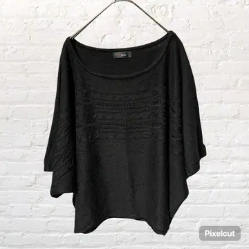 50085 yane L 니트 판초 돌먼 슬리브 블랙 루즈핏 구제 의류