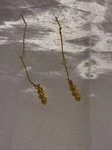 LEDA ART K14FG 글리터 비즈 아메리칸 귀걸이