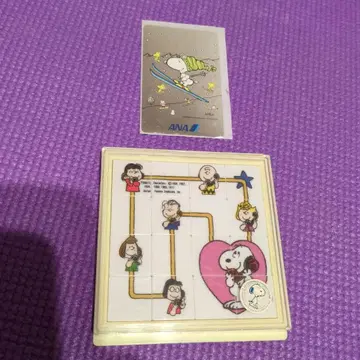 스누피 포켓 퍼즐 ANA 전화 카드 세트 쇼와 레트로