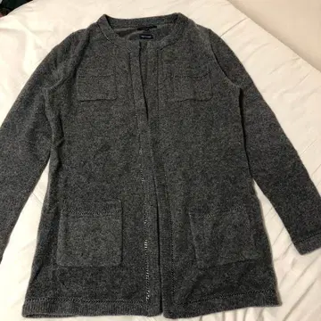 TOMMY HILFIGER 울 캐시미어 가디건 그레이