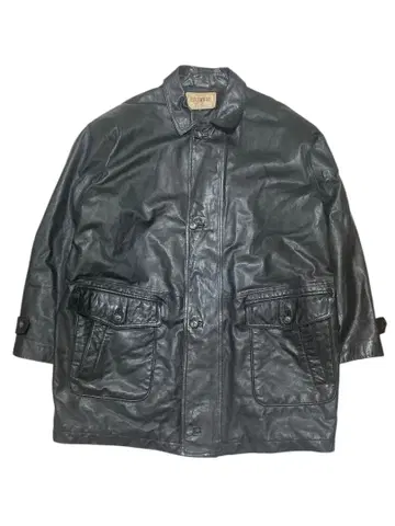 새상품급 ART GLENHILL 블랙 소가죽 가죽 라이더 코트 L 상당