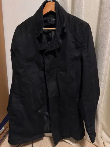 블랙 헤링본 코트