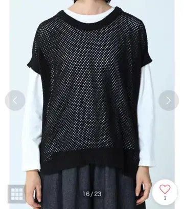 새상품 LASUD 야마다야 메쉬 니트 베스트 레이어드 티셔츠