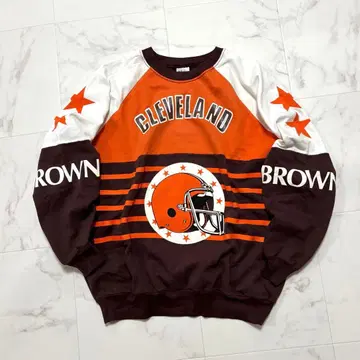 80년대 USA CLEVELAND BROWNS 맨투맨 칼리지 구제 의류