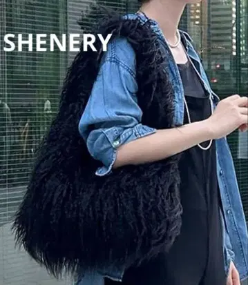 새상품급 SHENERY 시너리 퍼 블랙 백