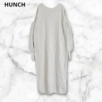 한치 [정전기 방지] 야와모치얀 배색 라인 니트 원피스 롱 기장