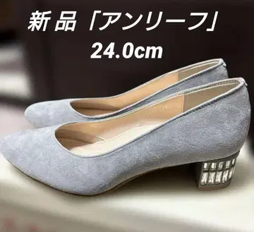 새상품 미사용 [안리프] 로우힐 펌프스 본 스웨이드 그레이 24.0cm