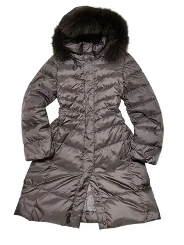 새상품급 Reflect 후드 퍼 롱 다운 자켓 그레이 헤이세이 갸루