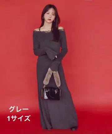 cocodeal 코코딜 레이스 디테일 오프숄더 니트 원피스