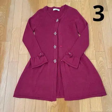 갤러리 비스콘티 버건디 리브 편직 가디건