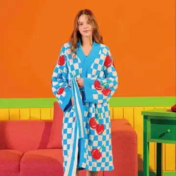 wiggle wiggle 복슬복슬 라운지 로브 체리 나이트 웨어