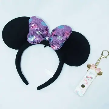 미니 마우스 미니 퍼플 보라색 머리띠 머리띠 홀더