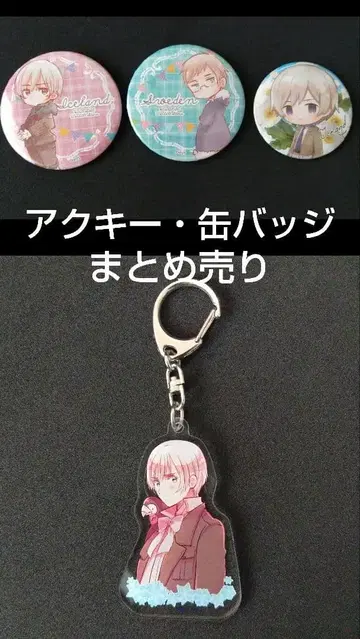 헤타리아 아이슬란드 스웨덴 아크링 키링 캔뱃지 묶음 판매