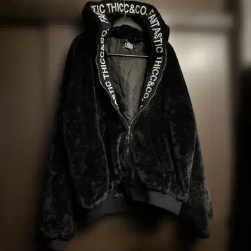 THICC 인조 모피 보아 자켓 봄버 자켓 후드티