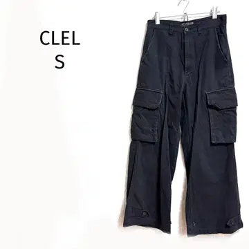 클레이 카고 팬츠 와이드 실루엣 멀티 포켓 블랙 면 100%